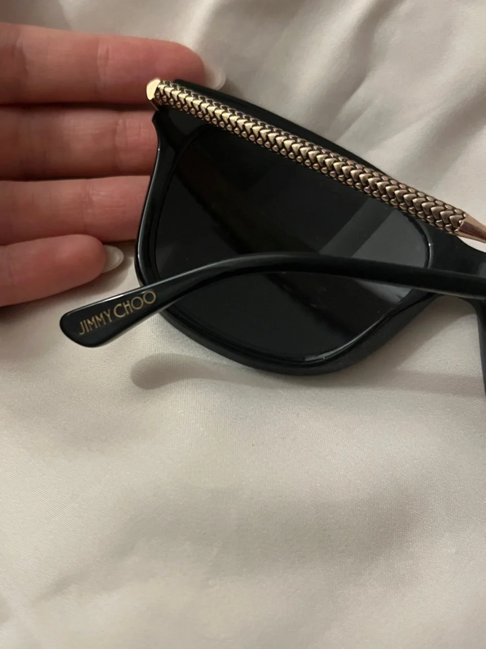 Jimmy Choo Black Sunglasses with Gold Temple Detail